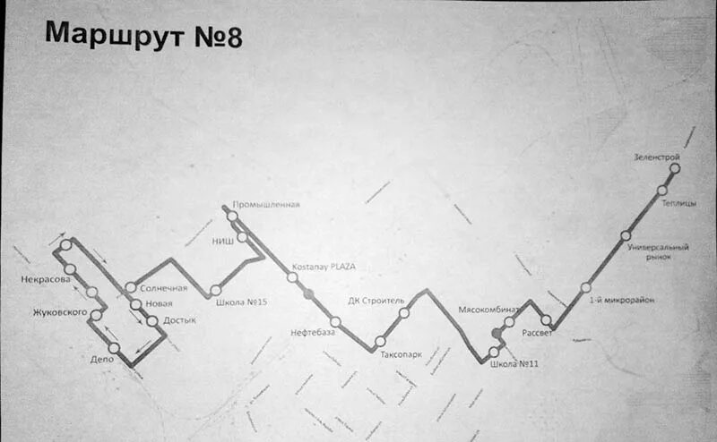 8 автобус маршрут. Маршрут автобуса 8. Схема маршрута 8. Маршрут 8 автобуса Костанай. Костанай маршрут автобуса 10.