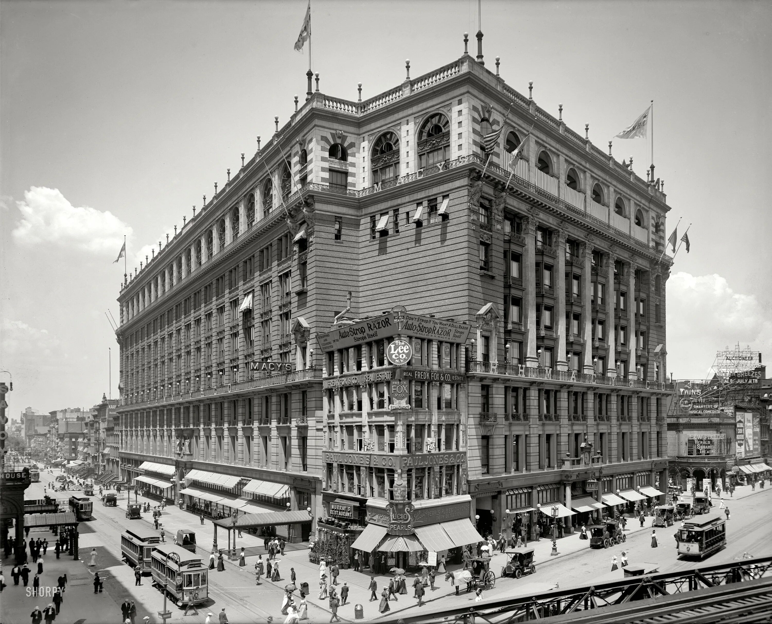 Универмаг Macy's Нью-Йорк. Универмаг Мейси. Herald Square Нью Йорк. Нью Йорк 1908 год. История универмага