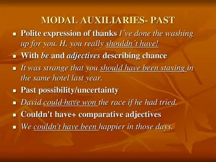 Modals in the past