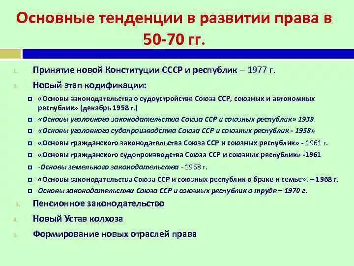 Развитие советского законодательства. Кодификация советского законодательства.