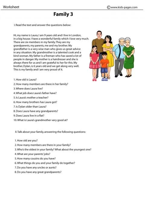 Чтение my Family for Kids. Family Worksheets. Family Worksheets for Kids 2 класс. Reading about Family.