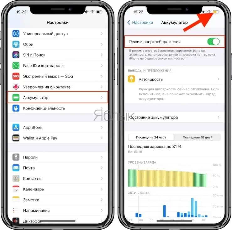 Индикатор батареи на айфоне. Iphone индикатор батарей. Индикатор заряда аккумулятора на айфоне. Желтая батарея на айфоне. Почему батарея заряжена на