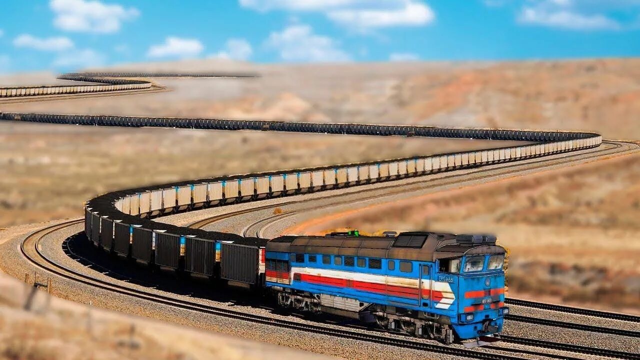 поезд горнодобывающей компании bhp billiton. самая длинная железная дорога в мире. поезд горнодобывающей компании bhp billiton, австралия 7350 м. «тихоокеанская железная дорога» 1960 фогель. длинная железная дорога.