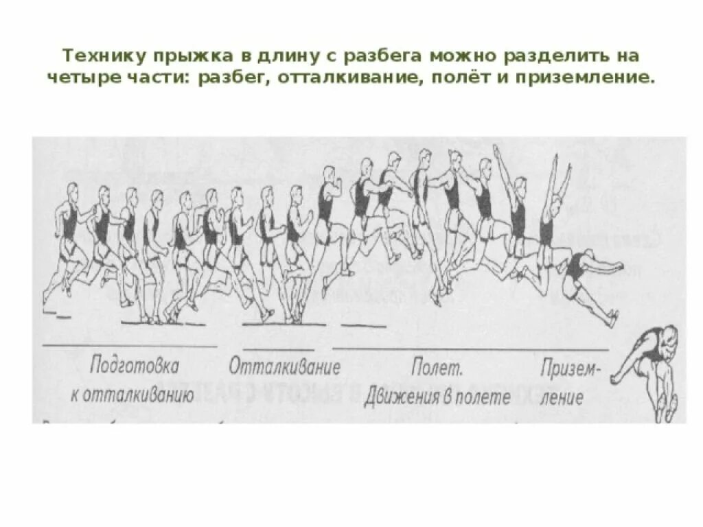 Обучение технике прыжка в длину с места