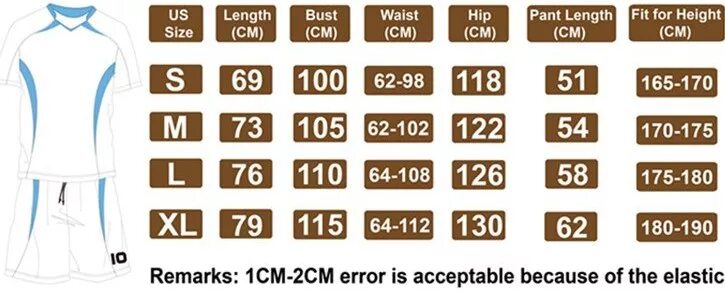 Размерная таблица футбольной формы. Размеры футбольной формы. Размеры спортивной формы. Размер спортивной формы по росту.