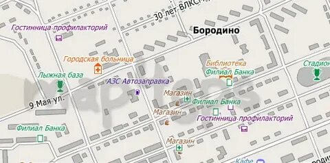 Покажи карту бородино
