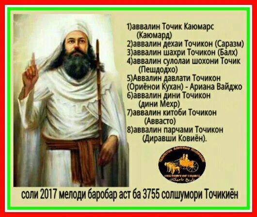 Форси точики. Каюмарс. солшумори исломи. солшумори точики. аввалин.