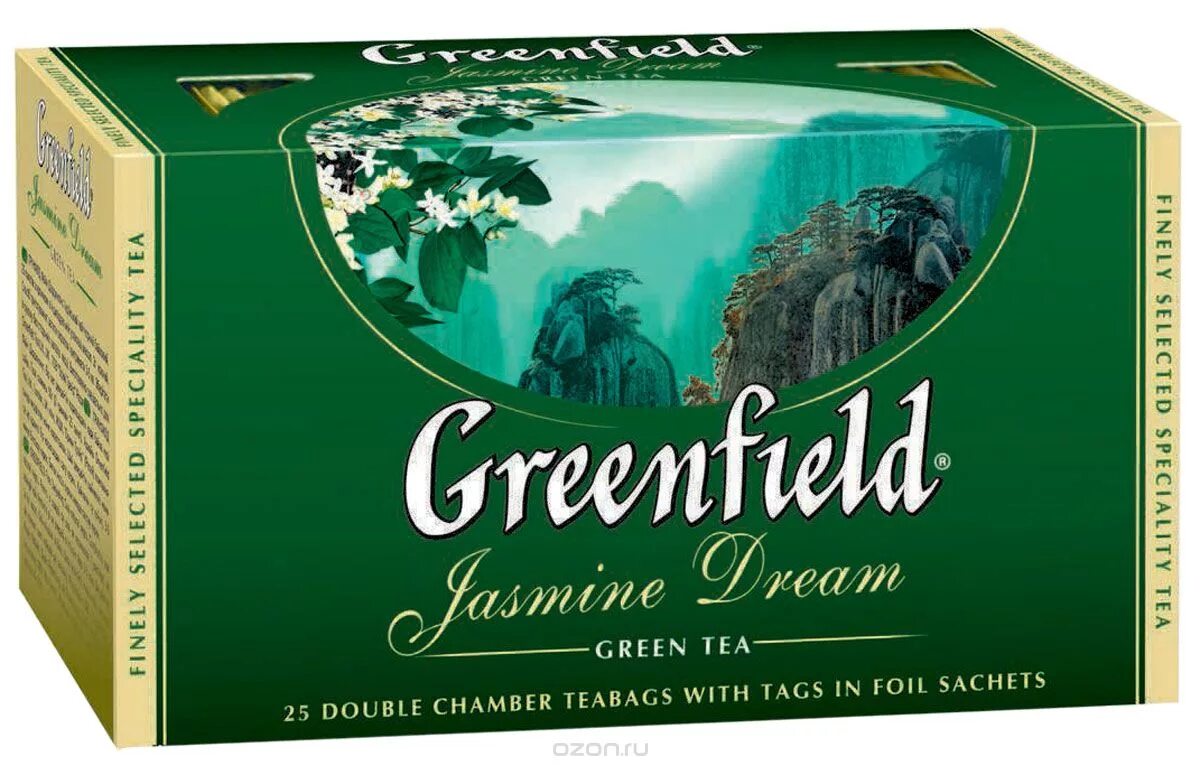 Чай Greenfield Jasmine Dream. Чай Гринфилд зеленый с жасмином. Чай зеленый Greenfield Jasmine Dream в пакетиках. Чай «Гринфилд» 25пак зеленый с мелисой. Какой зеленый чай купить лучший