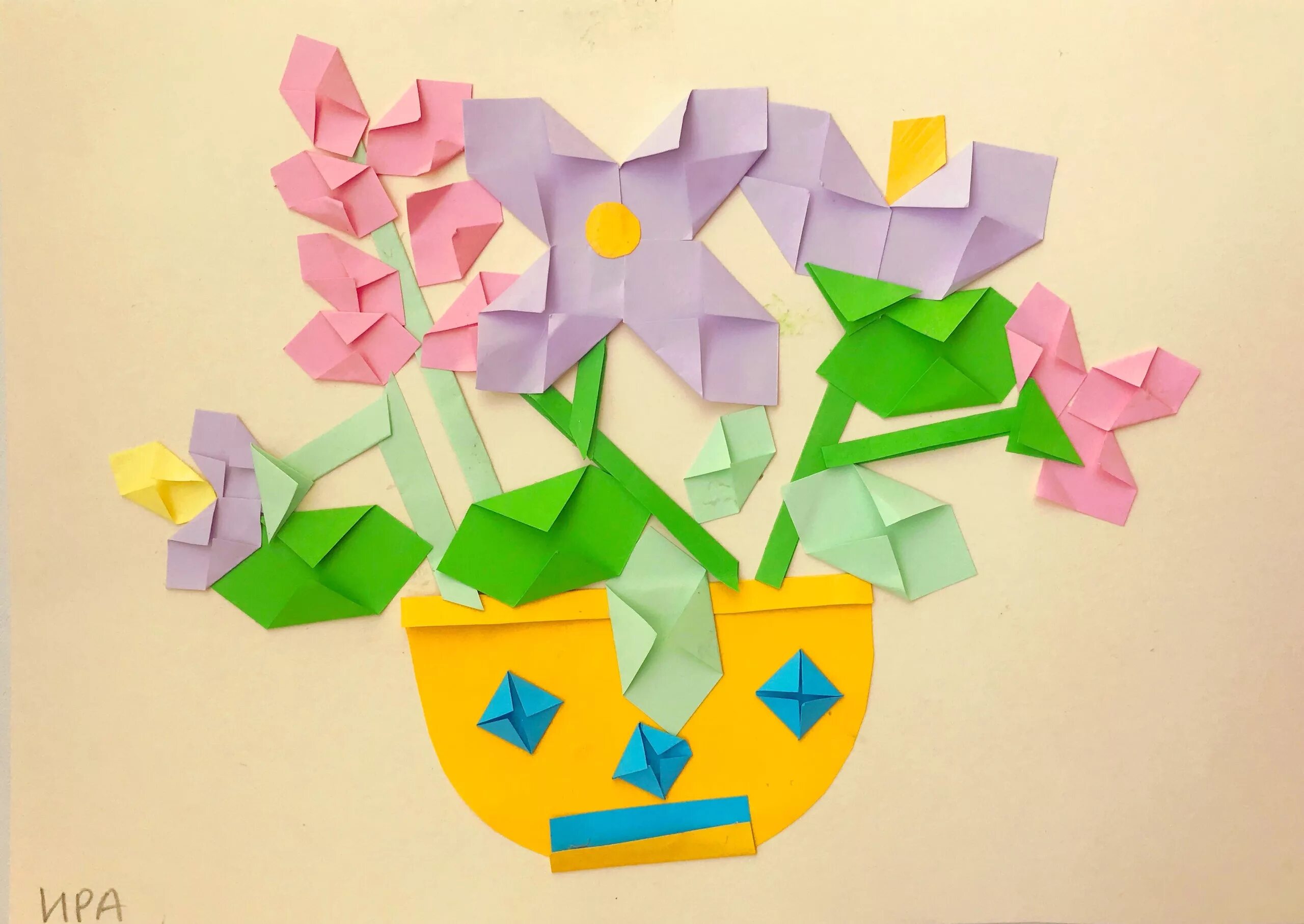 Композиция из оригами для детей. Аппликация оригами. Аппликация с элементами оригами. Оригами для дошкольников. Оригами для детей в детском саду