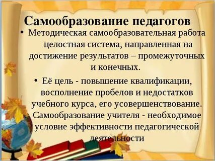 Тема самообразования современный урок