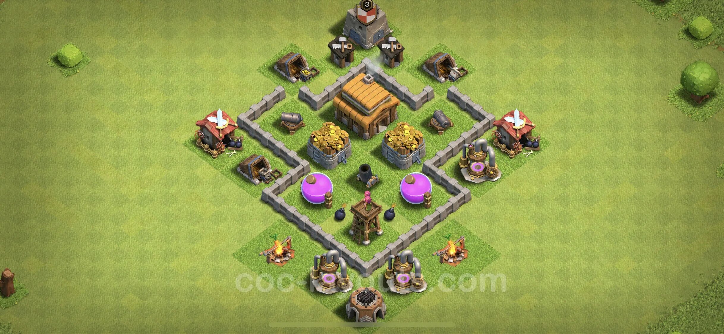 Clash of clans 3. Расстановка 3 ТХ. Фулл 3 ТХ. Фулл 4 ТХ. База для 3 ТХ В Clash of Clans.