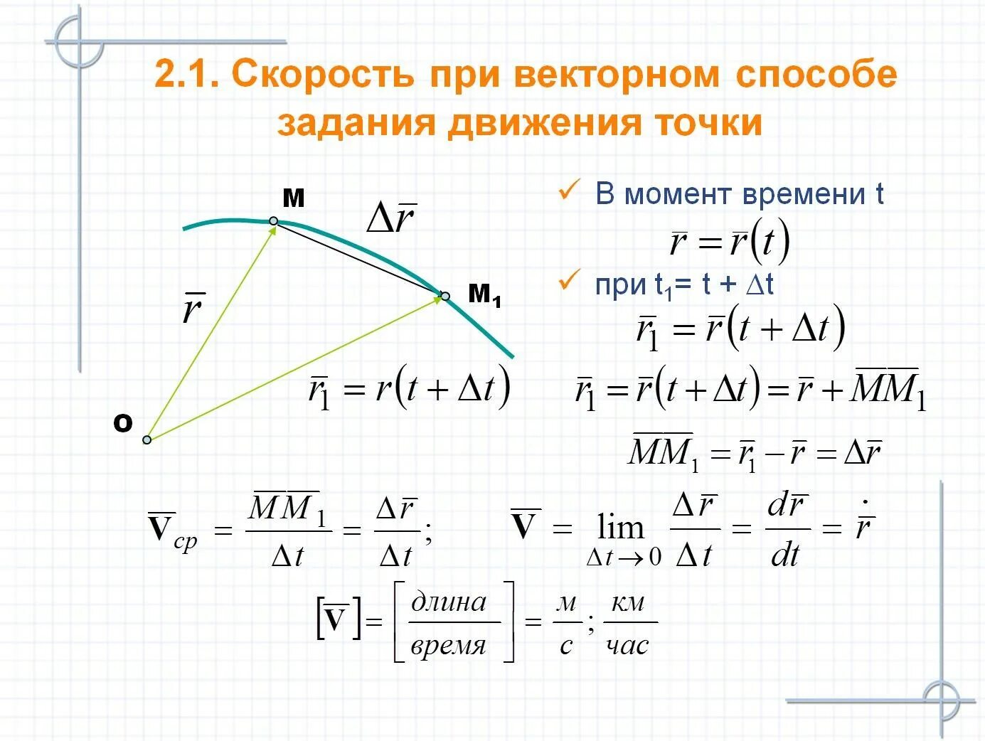 Формула скорости точки в момент времени. Ускорение при векторном способе задания движения. Скорость при векторном способе задания движения. Ускорение точки при векторном способе задания движения:. Вектор скорости при векторном способе задания движения.