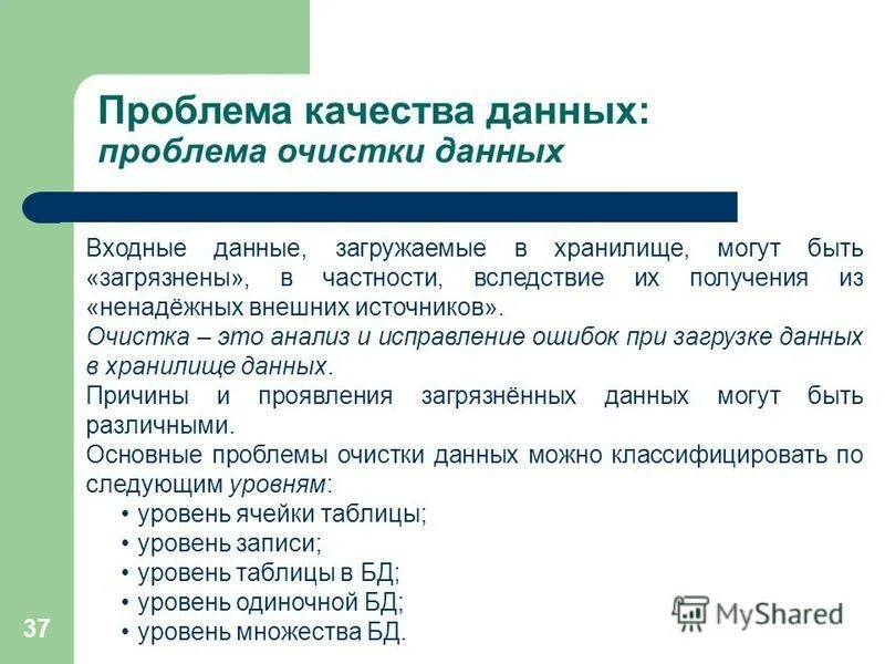 Типы входных данных. Проблемы качества данных. проблема качестватданных. общие проблемы качества данных. управление данными лядова.