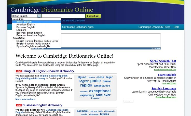 Example dictionary
