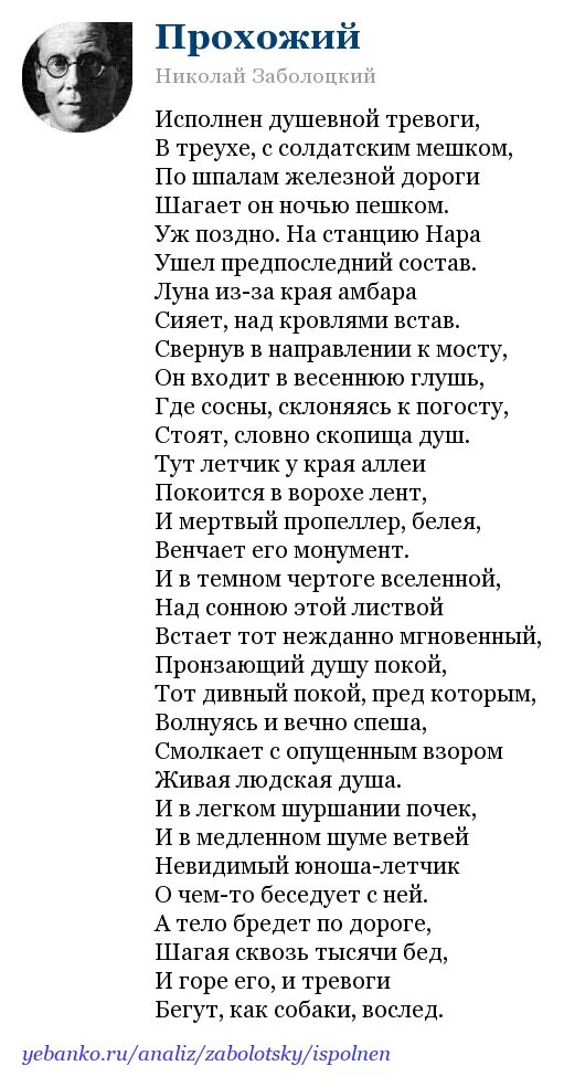 Анализ стихотворения николая заболоцкого. Заболоцкий стихи. Стихотворение Заболоцкого прохожий.