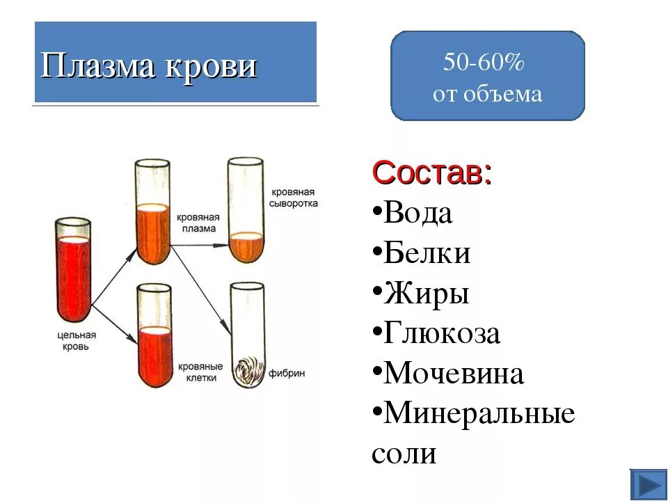В плазме содержится