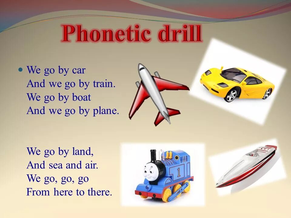 Travelling тема по английскому 4 класс. Phonetic Drill 4 класс. Транспорт на английском языке. Презентация на тему транспорт на английском языке.