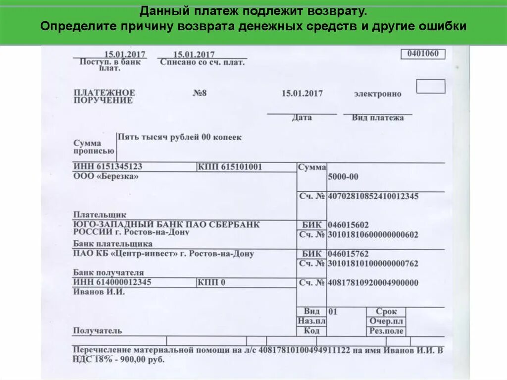 Учесть сумму при оплате. Платежное поручение на возврат денежных средств Сбербанк. Возврат излишне перечисленных денежных средств Назначение платежа. Образец заполнения платежного поручения на возврат денежных средств. Образец заполнения назначения платежа.