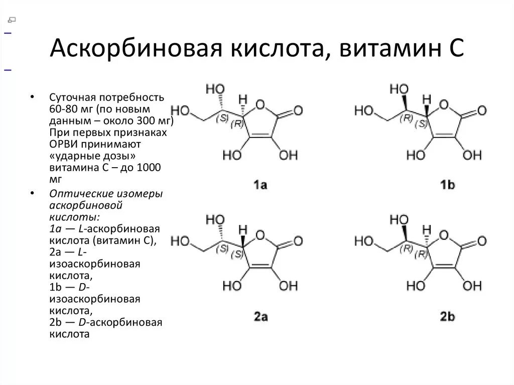 Витамин с при орви. Оптические изомеры аскорбиновой кислоты. Аскорбиновая кислота химическое название. Аскорбиновая кислота Vitamin. Аскорбиновая кислота название по номенклатуре.