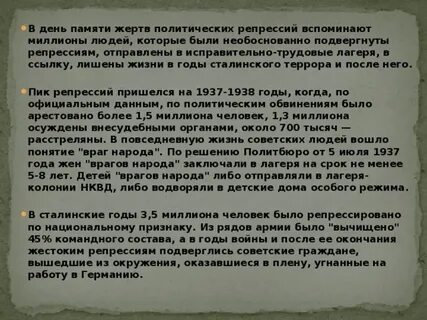 Жертвы политических репрессий статья