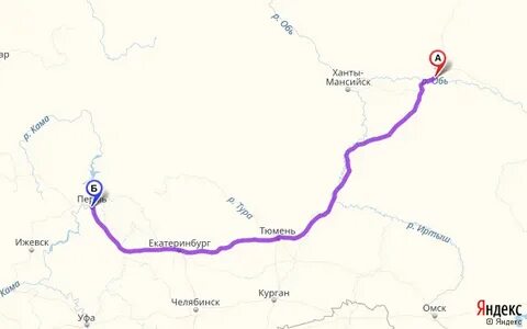 Омск пермь расстояние