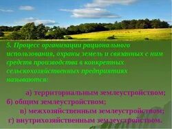 Систему организации использования земли. Систему организации использования земли