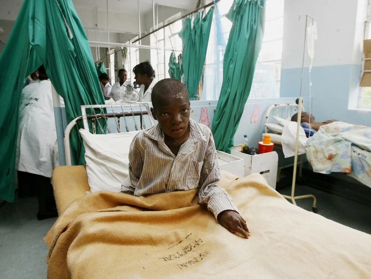 Холерный госпиталь в Африке.