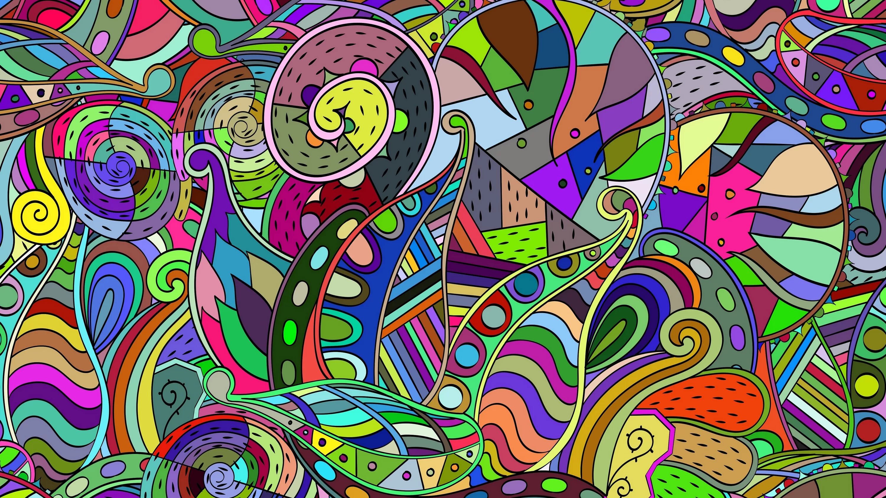 Пестрый 10. Абстрактные узоры. Разноцветная абстракция. Яркий орнамент. Разноцветные узоры.