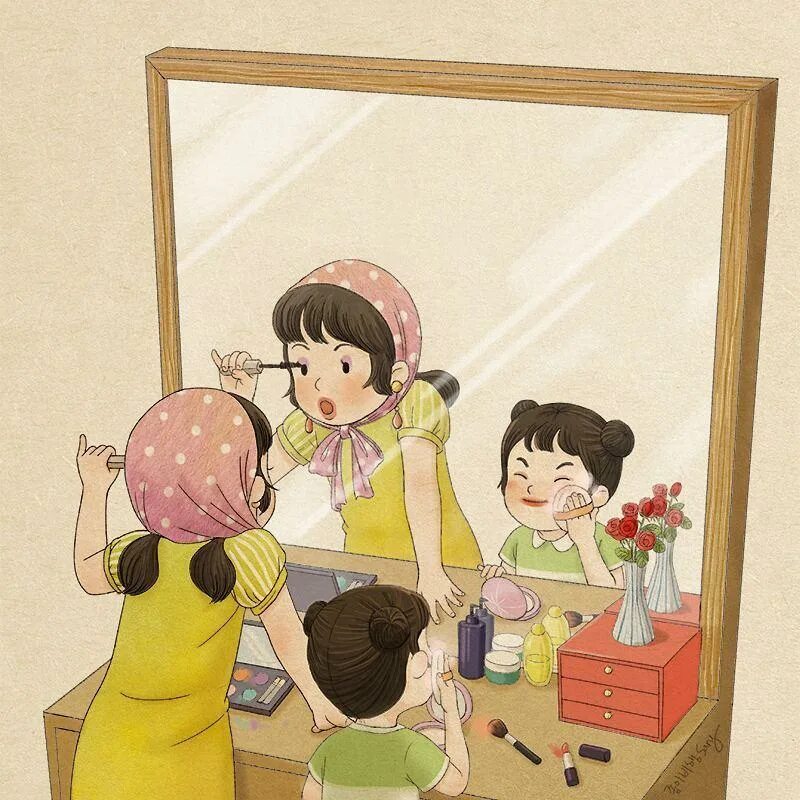 Sister art. Иллюстрации корейских художников. Иллюстрации корейской художницы сестры. Корея иллюстрации семья. Иллюстрации корейская художница.