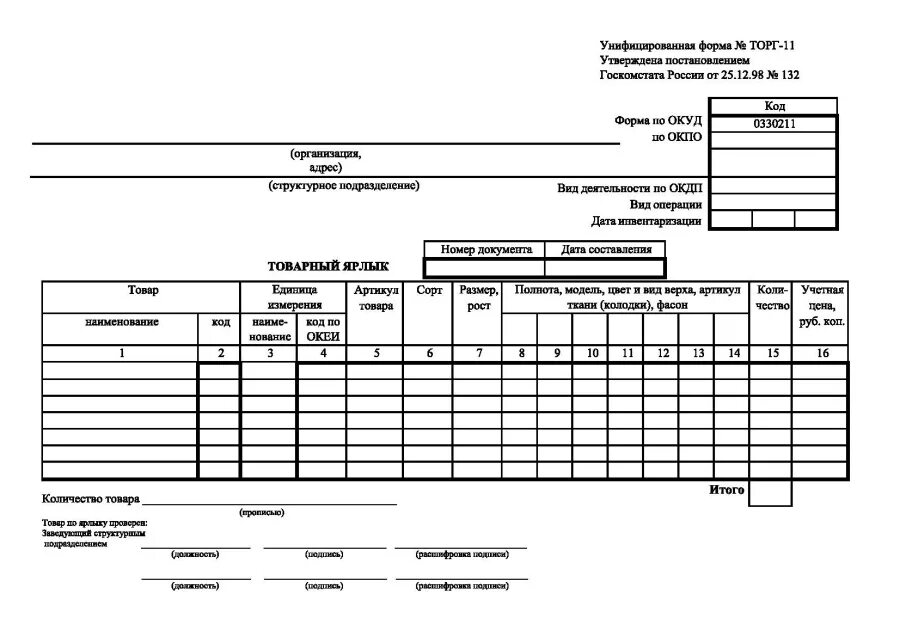 Образцы форм торг. Унифицированная форма торг-11 заполненный. Товарный ярлык. Форма ОП 18. Форма торг 13.