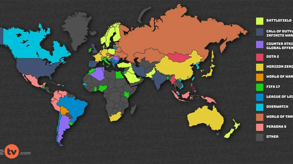 World s com. Популярность игр по странам. Карта популярных игр в мире. Карта самых популярных игр по странам. Страны в мире игр.