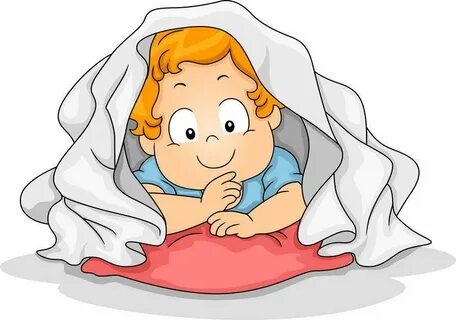 Ребенок прячется под одеялом