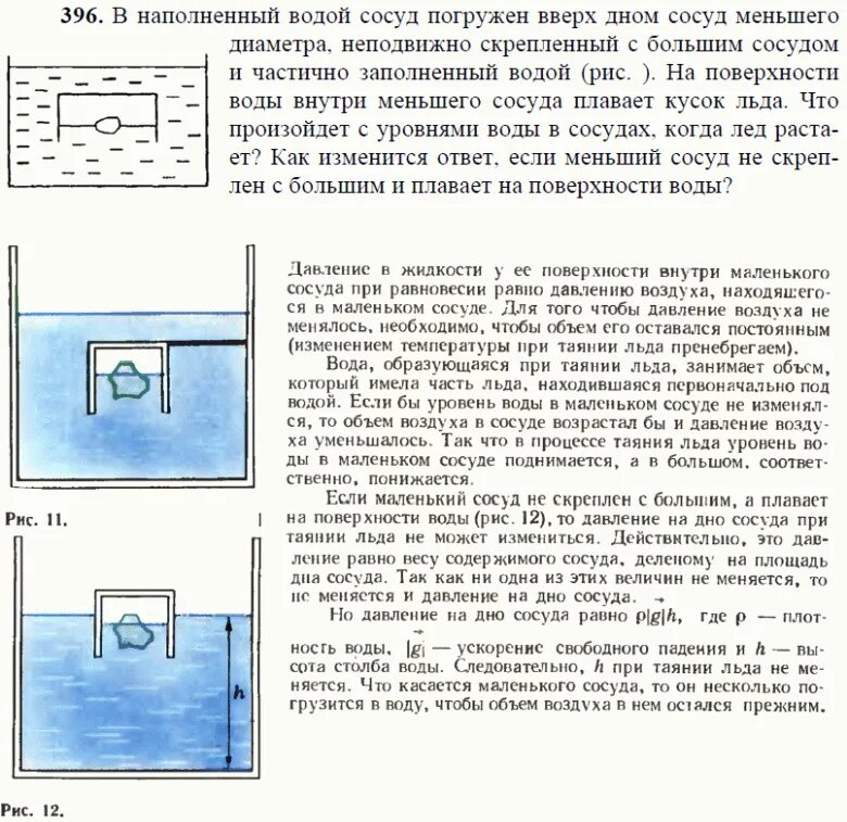 В сосуд с водой вставлена трубка. Давление воды на дно сосуда. Давление жидкости на дно сосуда. Изменение воды на дно сосуда. Давление на поверхности воды.