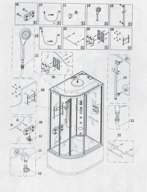 Сборка 80 90. Схема душевой кабины 120х80. Кабина Гроссман душевая 120х90 монтажная схема подключения. Схема сбоки душевой кабины Parly. Ниагара душевая кабина 120х80 сборка.