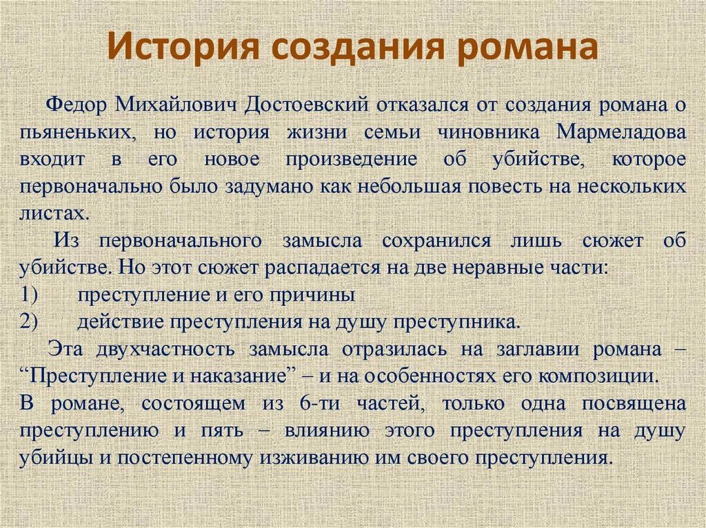 Преступление наказание читать краткое содержание по главам. История создания преступление и наказание. История создания преступления и наказания Достоевского.