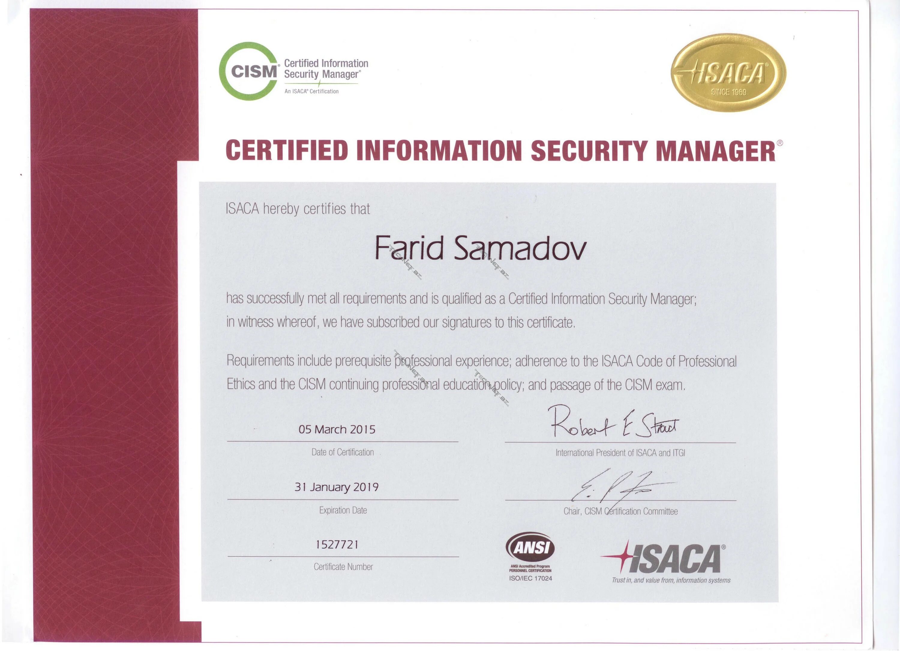 Certificate has expired. Cisa Certificate. Сертификат certified information Systems Auditor (cisa) an ISACA Certification». Cisa certified Auditors. Cisa сертификат.