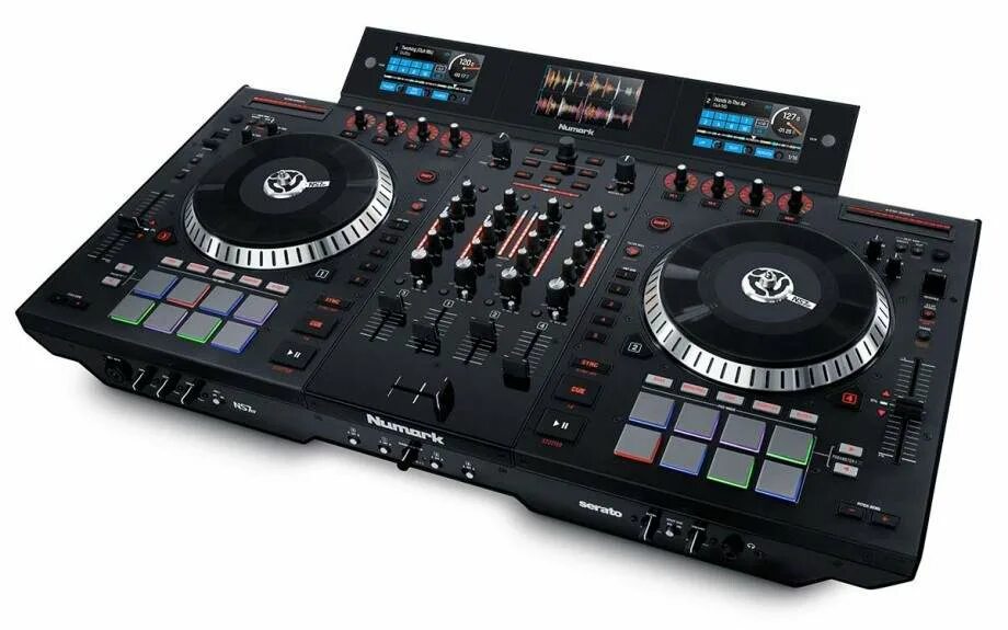 Контроллер для диджея. Numark ns7. DJ контроллер Numark. Контроллер Numark Serato. DJ контроллер Numark с экраном.