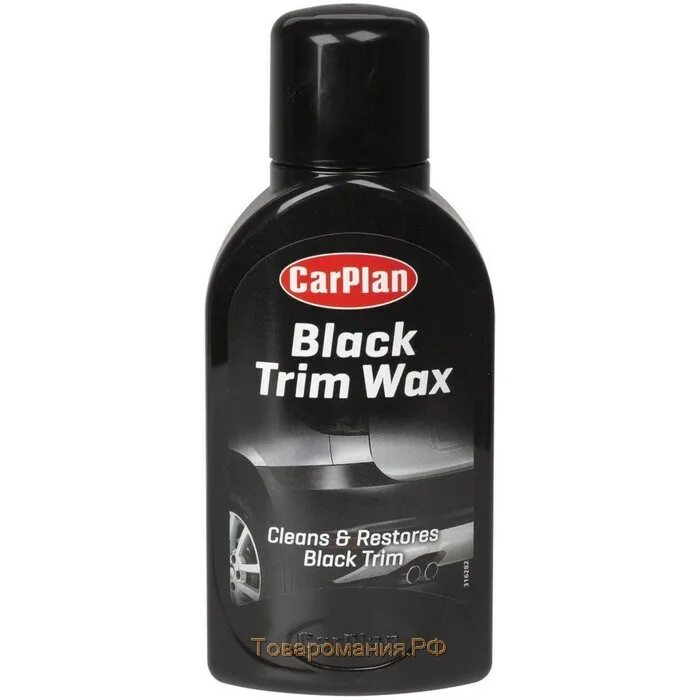 Полироль пластика CARPLAN "Black Trim Wax", 375 мл. Полироль пластика Black Trim Wax. !!!!Полироль реставратор пластика "CARPLAN" черный (375мл)!!!!. CARPLAN Trim Wax чёрный пластик.