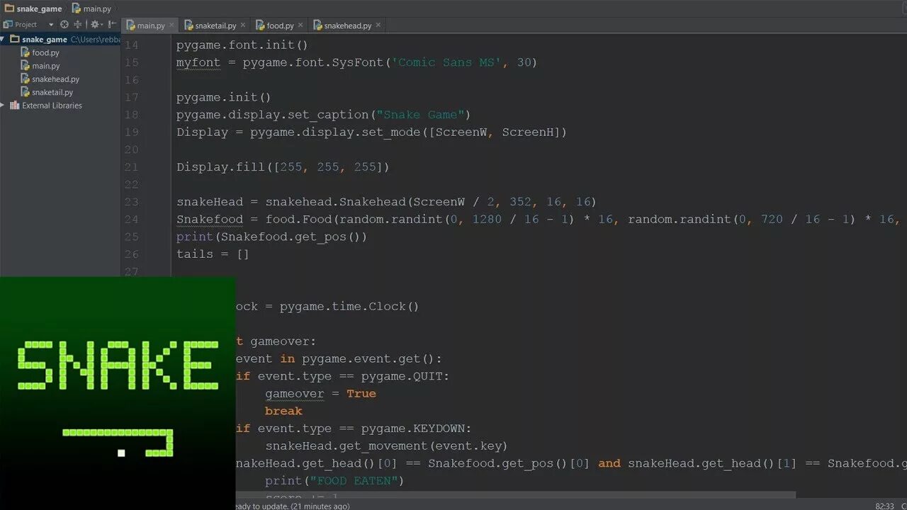 Код игры змейка на python. Python коды. Коды программирования питон. Разработка игры в питон. Программный код игры.