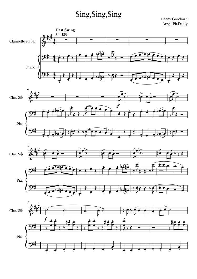 Sing sing sing lyrics. Sing Sing Sing Ноты для саксофона. Sing Sing Sing Ноты для фортепиано. Sing Sing Sing Benny Goodman Ноты. Sing Sing Sing Benny Goodman Ноты для фортепиано.