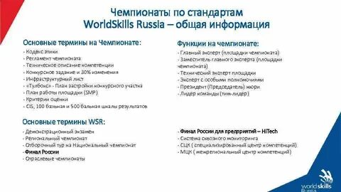 Worldskills компетенции