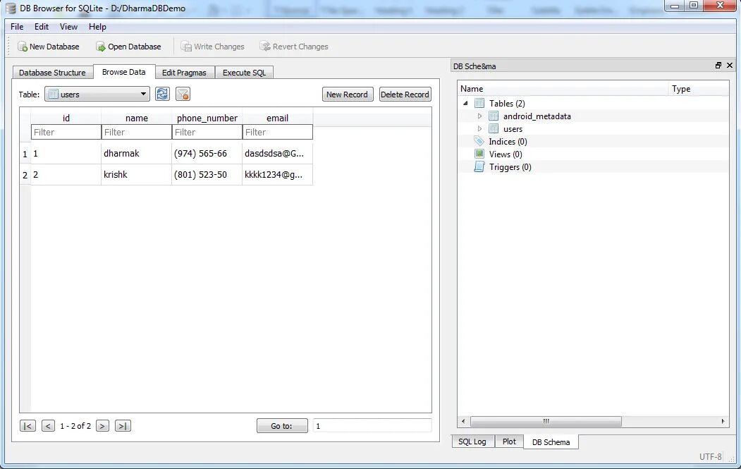 C local database