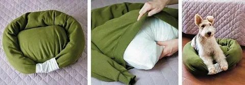 Лежанка для кошки из старого свитера