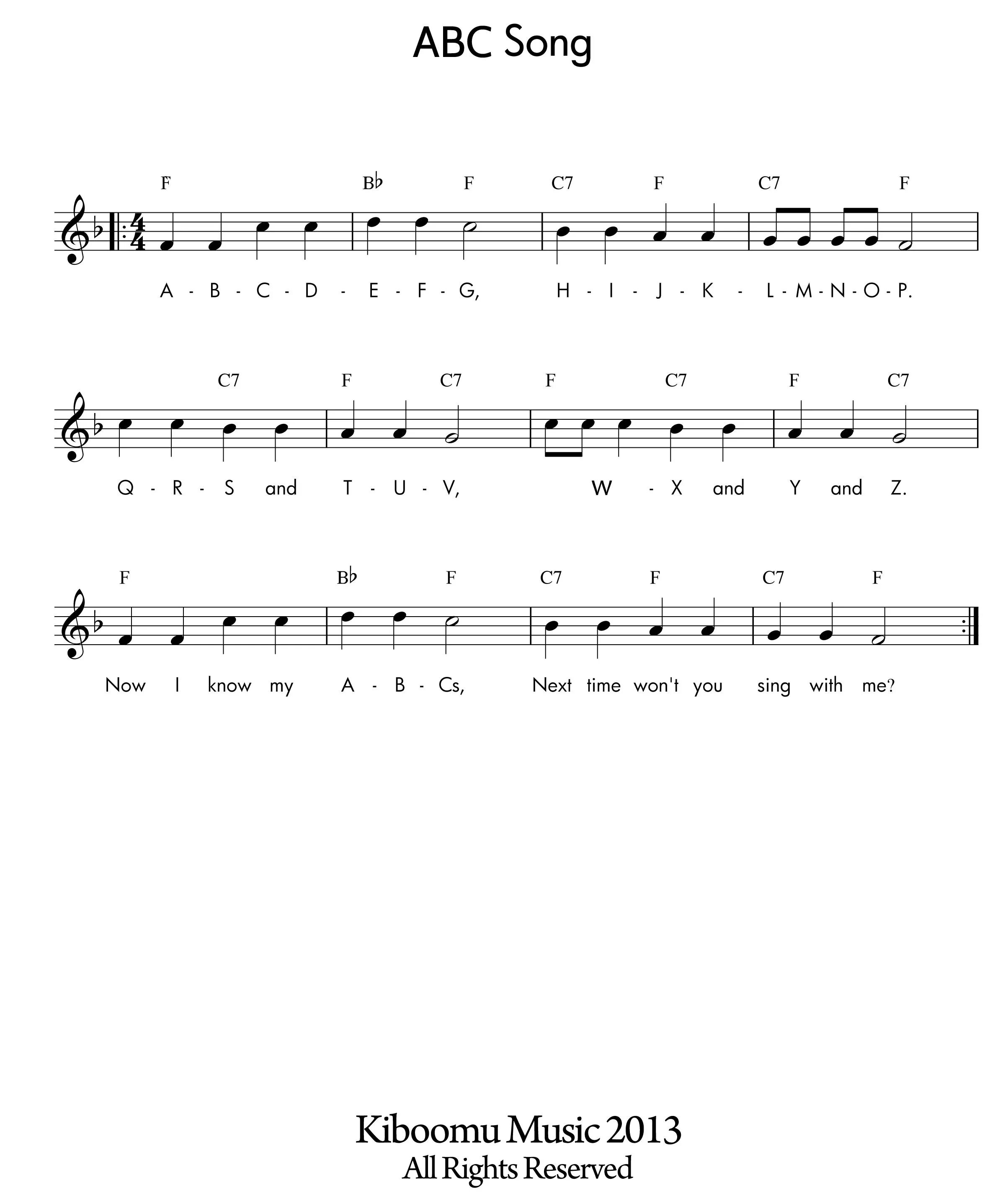 Song sheet. Песенка ABC. Песня ABC Song. Ноты ABC. Ноты пианино ABC.