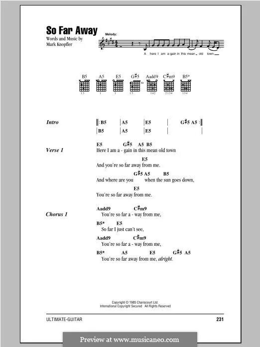 Dire Straits so far away аккорды. So far away Chords. Staind so far away табы. So far so good Guitar Tabs.