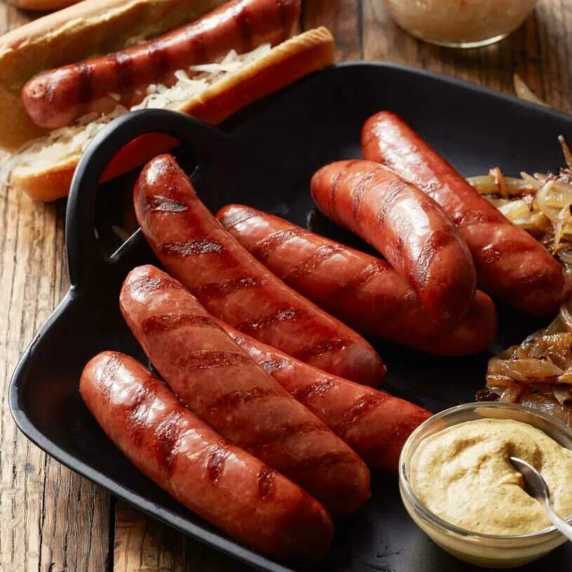 5 колбасок. Братвурст (Bratwurst).. Сосиски братвурст. Немецкая колбаса братвурст / Bratwurst.. Колбаски для гриля братвурст..