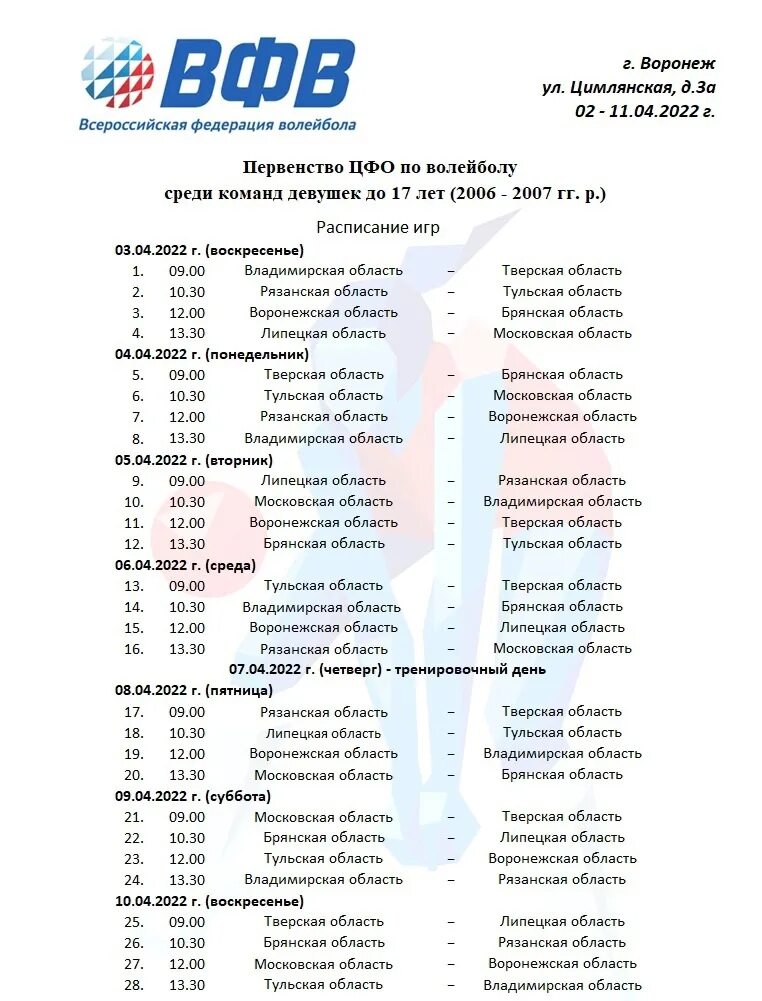 Расписание игр чемпионата россии 2024. Расписание игр волейбол. Всероссийская Федерация волейбола Чемпионат. Чемпионат России по волейболу среди девушек 2006-2007. Первенство ЦФО среди девушек до 17 лет волейбол.