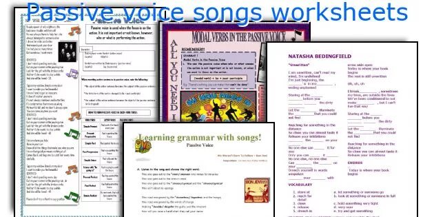 Passive voice songs. Passive Voice Song Worksheet.