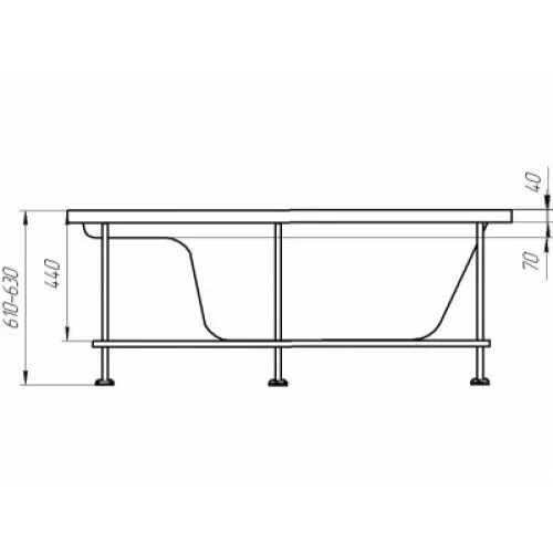 Высота ножек акриловой ванны. Высота ванны от пола с ножками стандарт акриловая 150х70. Высота ванны от пола с ножками стандарт акриловая 150х70 см. Высота акриловой ванны с каркасом от пола 1.7. Высота ванной от пола стандарт 150х70 акриловая.