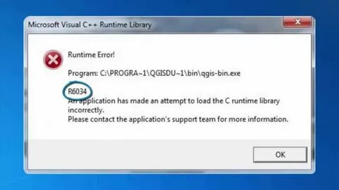 Visual c runtime library ошибка как исправить